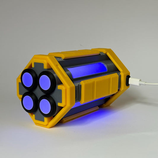 Plutonium fuel rod uit Satisfactory - 3D geprint model met LED glow - 14.5 cm - Video game replica