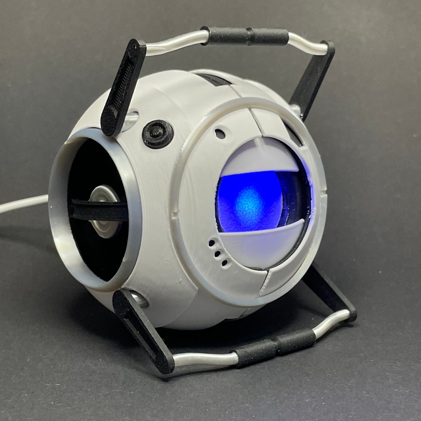 Wheatley | 3D-geprint Portal core | 8cm met LED oog